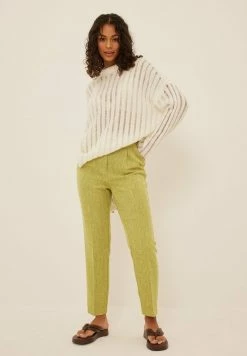 NA-KD KURZE MELANGE - Pantalon Classique - Green