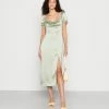 NA-KD SHORT PUFFY SLEEVE MIDI DRESS - Robe De Jour - Desert Sage -NA-KD Soldes Magasin d2d448454080467fb44d541843c58759