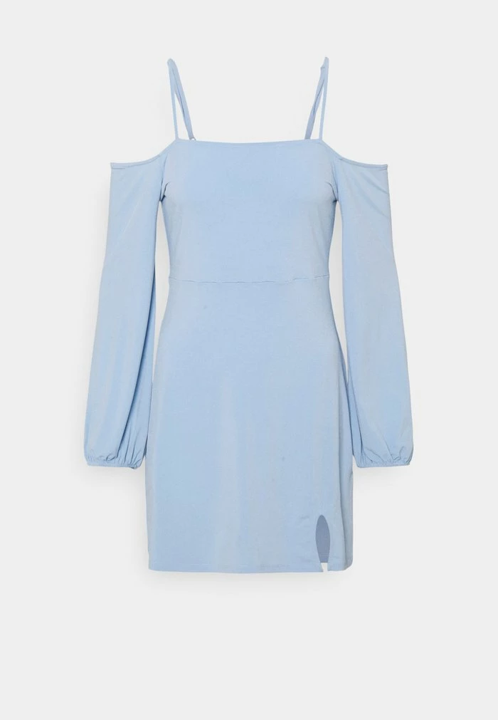 NA-KD PAMELA REIF OFF SHOULDER MINI DRESS - Robe En Jersey - Dusty Blue 4 NA-KD PAMELA REIF OFF SHOULDER MINI DRESS - Robe En Jersey - Dusty Blue – Image 4