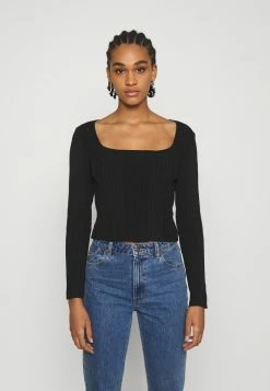 NA-KD X ZALANDO EXCLUSIVE - SOFT RIBBED LONG SLEEVE - Pullover - Black