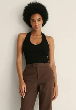 NA-KD MIT NECKHOLDER-AUSSCHNITT - Débardeur - Black