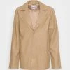 NA-KD BUTTONED JACKET - Veste En Similicuir - Dark Beige -NA-KD Soldes Magasin d75c6f4e61c44602a6a137169822d3ee