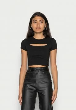 NA-KD COATED PANTS - Pantalon Classique - Black