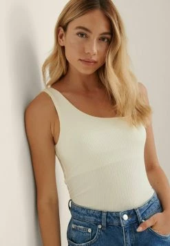 NA-KD EINSEITIG SCHULTERFREIES - Débardeur - Offwhite