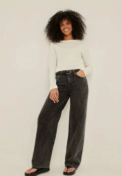 NA-KD MIT WEITEN BEINEN UND MITTELHOHER TAILLE - Jean Flare - Vintage Grey