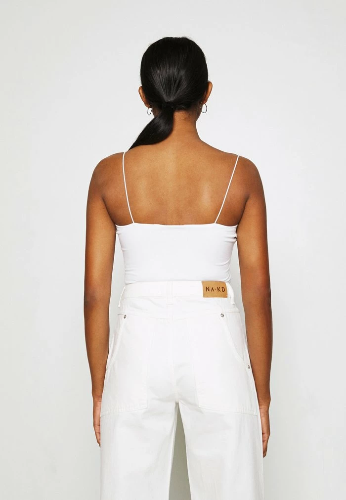 NA-KD SPAGHETTI STRAP CROPPED SINGLET - Débardeur - White 3 NA-KD SPAGHETTI STRAP CROPPED SINGLET - Débardeur - White – Image 3
