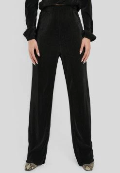 NA-KD WIDE PLEATED - Pantalon Classique - Black