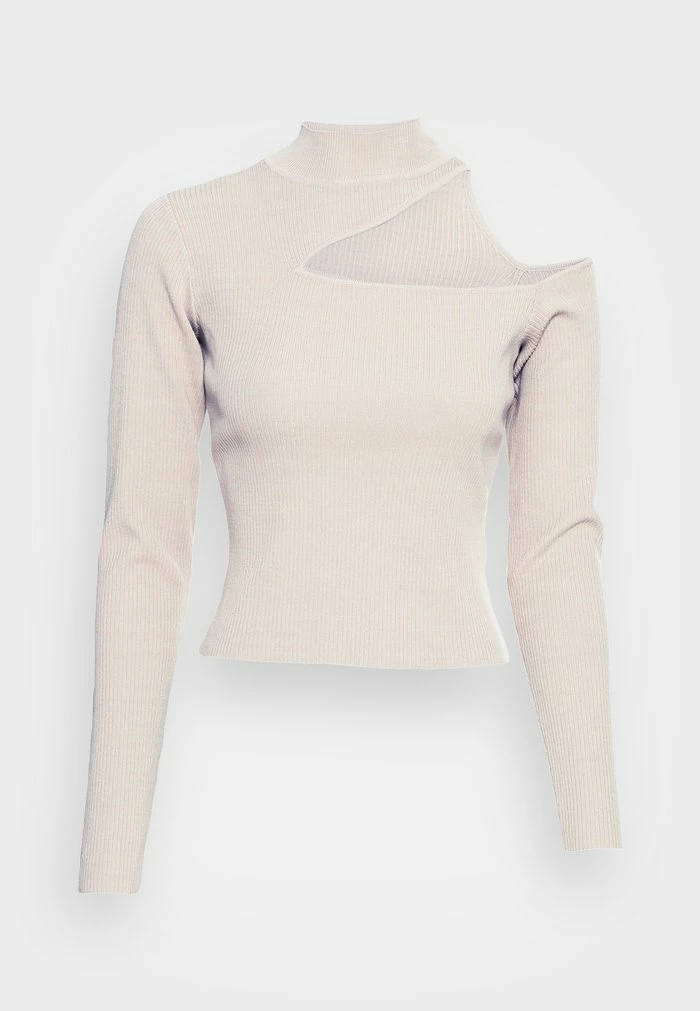 NA-KD SHOULDER CUT OUT - T-shirt à Manches Longues - Feather Grey 4 NA-KD SHOULDER CUT OUT - T-shirt à Manches Longues - Feather Grey – Image 4