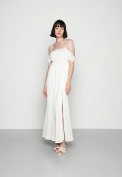 NA-KD OFF SHOULDER RECYCLED DRESS - Robe Longue - White