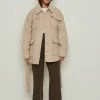 NA-KD GEBÜRSTETE MIT GÜRTEL - Veste Mi-saison - Light Beige -NA-KD Soldes Magasin de45cbf8dc944861a2f9bfc023917edf