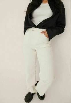 NA-KD ORGANIC ASYMMETRIC CLOSURE WIDE - Jean Flare - White