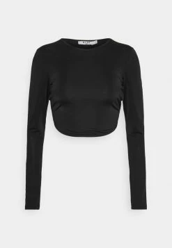 NA-KD OPEN BACK TIE - T-shirt à Manches Longues - Black