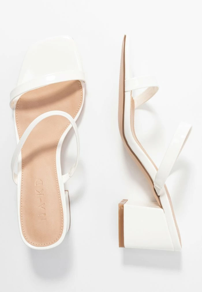 NA-KD SQUARED TWO STRAP - Mules à Talons - White 4 NA-KD SQUARED TWO STRAP - Mules à Talons - White – Image 4