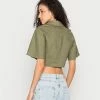 NA-KD Blouse - Khaki Green -NA-KD Soldes Magasin e02f5116281e46dd84a5e5e9832ab61b