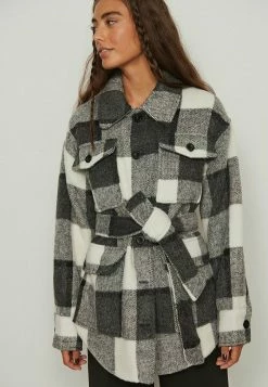 NA-KD Manteau Court - Check