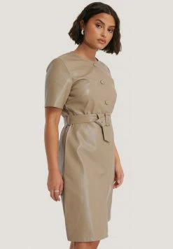 NA-KD Robe Chemise - Beige