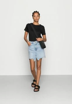 NA-KD CREW TEE 2 PACK - T-shirt Basique - Black/white