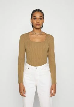 NA-KD X ZALANDO EXCLUSIVE - RIBBED - Pullover - Beige