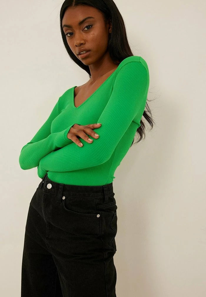 NA-KD T-shirt à Manches Longues - Green 1 NA-KD T-shirt à Manches Longues - Green