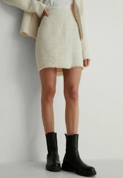 NA-KD TWEED - Jupe Trapèze - Cream