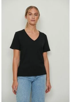 NA-KD 2 PACK ORGANIC BASIC V NECK TEE - T-shirt Basique - Black/black