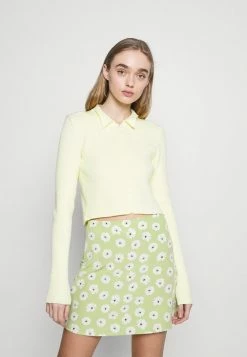 NA-KD LOOP BUTTON CARDIGAN - Gilet - Yellow