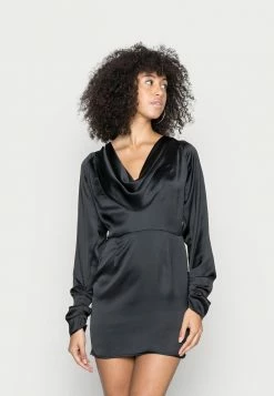 NA-KD NECKLINE DETAIL DRESS - Robe Fourreau - Black
