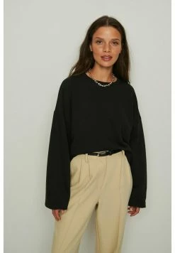 NA-KD ORGANISCH KURZER CHUNKY - Sweatshirt - Black