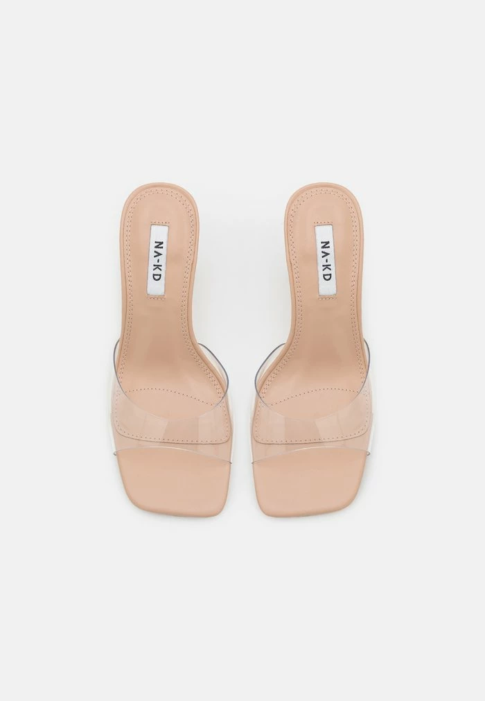 NA-KD TRANSPARENT ANGULAR HEELS - Mules à Talons - Light Beige 6 NA-KD TRANSPARENT ANGULAR HEELS - Mules à Talons - Light Beige – Image 6