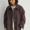 NA-KD Manteau Court - Dark Purple -NA-KD Soldes Magasin fdf9d970d3264fe08276bbf8b7c8bb73
