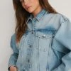 NA-KD Veste En Jean - Light Blue -NA-KD Soldes Magasin ff4abe35f4fa4e7e8cf49bc0ed6317a7